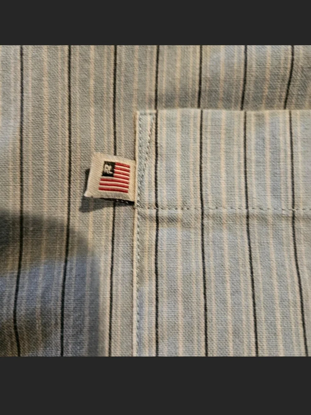 Vintage Polo by Ralph Lauren Light Blue and Gray Stripe Button-Down Shirt